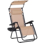 Zero Gravity Chair Adjustable Patio Lounge with Cup Holder