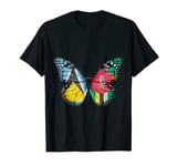 St Lucian Dominican Flag Butterfly T-Shirt