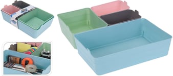 4 Piece Desk Tidy Storage Baskets Multi Purpose Drawer Organiser Trays Office