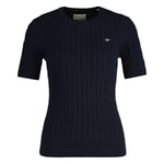 GANT Stretch Cotton Cable Short Sleeve C-Neck Dam