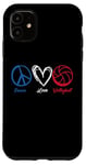 Coque pour iPhone 11 Peace Love Volleyball Joueurs Coeur Lovely Ball Sport Lovers