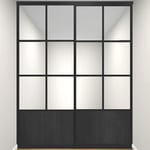 elfa skyvedør gallery trio speil, profil: sanded black