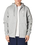 Nike M NSW Club Hoodie FZ BB Sweat-Shirt Homme Vast Grey/Vast Grey/(White) FR: XS (Taille Fabricant: XS)