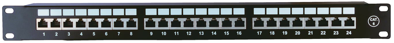 Patchpanel 19- Cat.6, Skärmad, 24-portar