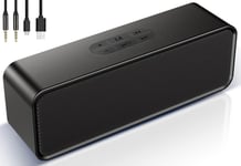 Enceinte Bluetooth 5.0 Haut Parleur Bluetooth Portable sans Fil Support TF Carte USB Stick avec Câble Audio AUX 3.5mm Basses Puissantes HiFi Stéréo pour Fêtes/Voyage/Extérieur(Q1296)