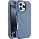 Otterbox Coque Defender Series MagSafe pour iPhone 16 Pro Max, Antichoc, résistante aux Chutes, Ultra Robuste, Coque de Protection, supporte 7X Plus de Chutes Que la Norme Militaire, Bleu