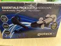 GIOTECK ESSENTIALS PACK FOR PS4 BRAND NEW DAMAGED BOX FREE UK P&P