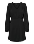 ONLY Onlnova Life Vis L/S Monica Dress Solid Robe, Noir, S Femme