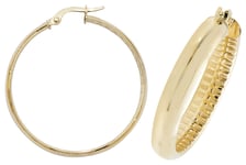 James Moore TH ER1053-30 9ct Yellow Gold 30mm Hoop Earrings Jewellery