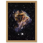 Hubble Space Telescope Image Colourful Sheets Of Debris From The Stellar Explosion Of N 49 DEM L 190 Supernova Remnant Art Print Framed Poster Wall De