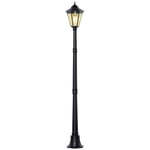 Solar Garden Lantern Garden Light Path Light Med 19 Led 130 Lumen 3000K Aluminium Härdat Glas Svart 22 X 22 X 194 Cm