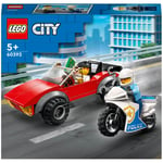 LEGO City: La Course-Poursuite de la Moto de Police, Jouet Voiture de Course et 2 Policiers(60392)