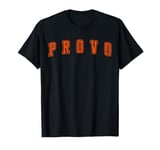 Provo UT Varsity Style Garden City Outline Orange Grunge T-Shirt