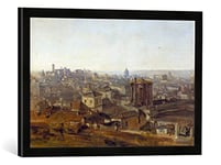 Kunst für Alle 'Image encadrée de Johann Georg Von Dillis Vue de la Villa Malte à Rome Impression d'art dans Le Cadre de Haute qualité Photos Fait Main sur Le Capitole, 60 x 40 cm, Noir Mat