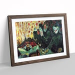 By The Deathbed By Edvard Munch Classic Painting Framed Wall Art Print, Ready to Hang Picture for Living Room Bedroom Home Office Décor, Walnut A3 (46 x 34 cm)