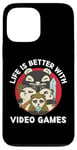 Coque pour iPhone 13 Pro Max La vie de jeu Kawaii Panda est meilleure avec les jeux vidéo