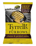 Tyrrells Furrows Cheese & Pickled Onion Sharing Crisps 150g