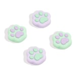 GeekShare 4PCS Cat Paw Shape Thumb Grip Caps,Soft Silicone Joystick Cover Joy Con Analog Stick Caps Compatible with Nintendo Switch/OLED/Switch Lite - Purple & Green