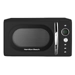 Hamilton Beach 20L Retro Microwave, Digital, 8 Presets, 60 Min Timer, Express Cooking, Child Lock, LED Display, Defrost, 700W - HB70H20B, Black