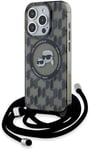 Karl Lagerfeld Karl & Choupette Crossbody Case for iPhone 15 Pro 6.1" Black -New