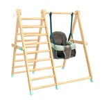 TP Toys active-Tots, Jeu d’escalade et de balançoire en bois, utilisation intérieure et pliable, jouet pour bébé et enfant en bas âge, jeu d’escalade et de jeu d’intérieur avec balançoire, 6 mois et +