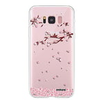 Evetane - Coque Silicone Compatible Samsung Galaxy S8 Plus - Protection Intégrale 360, Fine et Transparente - Coque Avant & Arrière - Haute Résistance - Chute De Fleurs