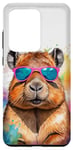 Coque pour Galaxy S20 Ultra Capybara Lunettes Soleil Capy Coloré Animaux Motif Imprimé