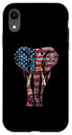 Coque pour iPhone XR Drapeau américain éléphant