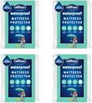 Silentnight Waterproof Mattress Protector - Single Mattress Protector with Deep 30cm Fitted Skirt and Soft Touch Quiet Rustle Free Cover - Machine Washable and Hypoallergenic - 4 Pack