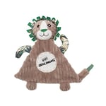 LES DÉGLINGOS Jélékros le lion - Baby Doudou - Doudou pour bébé et Enfant - Tissu ultra Doux - Peluche - Ludique - Cadeau naissance 36719 Taupe