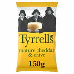 Tyrrells Cheddar Cheese & Chive Crisps 150g (Pack of 12)