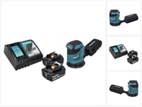 Makita DBO 180 RT -akkukäyttöinen eksentrinen hiomakone 18 V 125 mm + 2 x 5,0 Ah -akku + laturi