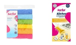 Sorbo Pack of 6 Microfibre Cleaning Cloths, Multipurpose Cleaning Towels, Absorbent and Washable Cloth Duster Suitable for Car Cleaning, House, Kitchen, Windows, 40 x 40 cm Kitchen Cleaner