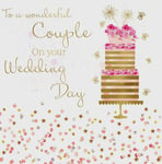 Wonderful Couple On Your Wedding Day Card - Cake - 15 x 15 cms - Rush Design