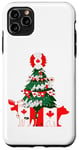 Coque pour iPhone 11 Pro Max Pull de Noël moche avec drapeau canadien et arbre de Noël