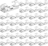 Transparent Clips Câbles Adhésives, Clip Cable Adhesif Rangement De Câble Fixation Auto Collant, Plastique Organiseur De Fils Electrique Pour Bureau/Voiture/Tv/Téléphone/Chargeur (60Pcs)