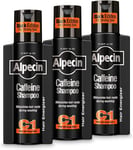Alpecin Black Mens Shampoo with New Fragrance 3X 250Ml | Hair Growth Shampoo | M