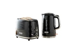 Daewoo Hive Collection, Kettle & Toaster Set, 1.7L Kettle With Matching 2 Slice Toaster, Safety Features, Easy Cleaning, Cohesive Kitchen Set, Black