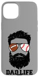 iPhone 15 Plus Football Baseball Dad Messy Hair Beard Football Baseball Dad Case