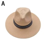 Herr Damer hopfällbar halm Panama Style Solhatt Summer Beach Flo beige one size