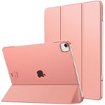 MoKo Coque pour iPad Air 13 Pouces M2 2024 / iPad Pro 12,9 (6e/5e Gén 2022/2021), Étui Intelligent Dos Translucide Givré en PC Dur, Support Touch ID et Apple Pencil Pro/2e/USB-C, Orange Abricotée