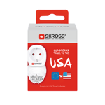 Skross Europa till USA Jordad Reseadapter, 15A, 110-125V - Vit