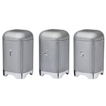 Set of 3 Lovello Grey Tea Coffee and Sugar Canisters