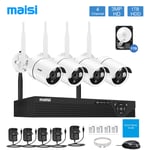 CCTV Camera Outdoor Home Security System Wireless 3MP HD 4CH NVR Audio with 1TB