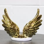 Ceramic Candle Holder White Tealight Gold Angel Wings Xmas Tabletop Decor Home