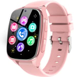 4g Montre Connectée Enfant - Smartwatch Telephone Fille Garçon Avec Appel Sos Jeux Podometre Appareil Photo Musique Reveil Livres Audio, Smart Watch Intelligente Pour Enfants 3-12 Ans (Rose)