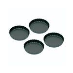 KitchenCraft Set of Four Non-Stick Mini Fluted Flan Tins