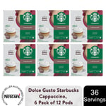 Nescafe Dolce Gusto Starbucks Coffee Pods 6x Boxes / 72 Caps Cappuccino