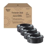 Tommee Tippee Twist and Click Advanced Nappy Bin Original Refill Cassettes, Exclusive Pack of 4, for Easy refill and Great value (pack may vary)