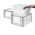 Compactor Lot de Housses avec Sac sous vide Life M, 2 cubes, rangement armoire, dressing, déménagement, compatible aspirateur et pompe à vide, compresse couettes, oreillers et vêtements